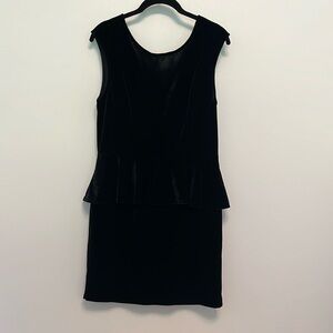 GUESS Black Velvet Peplum Dress (Size 10)